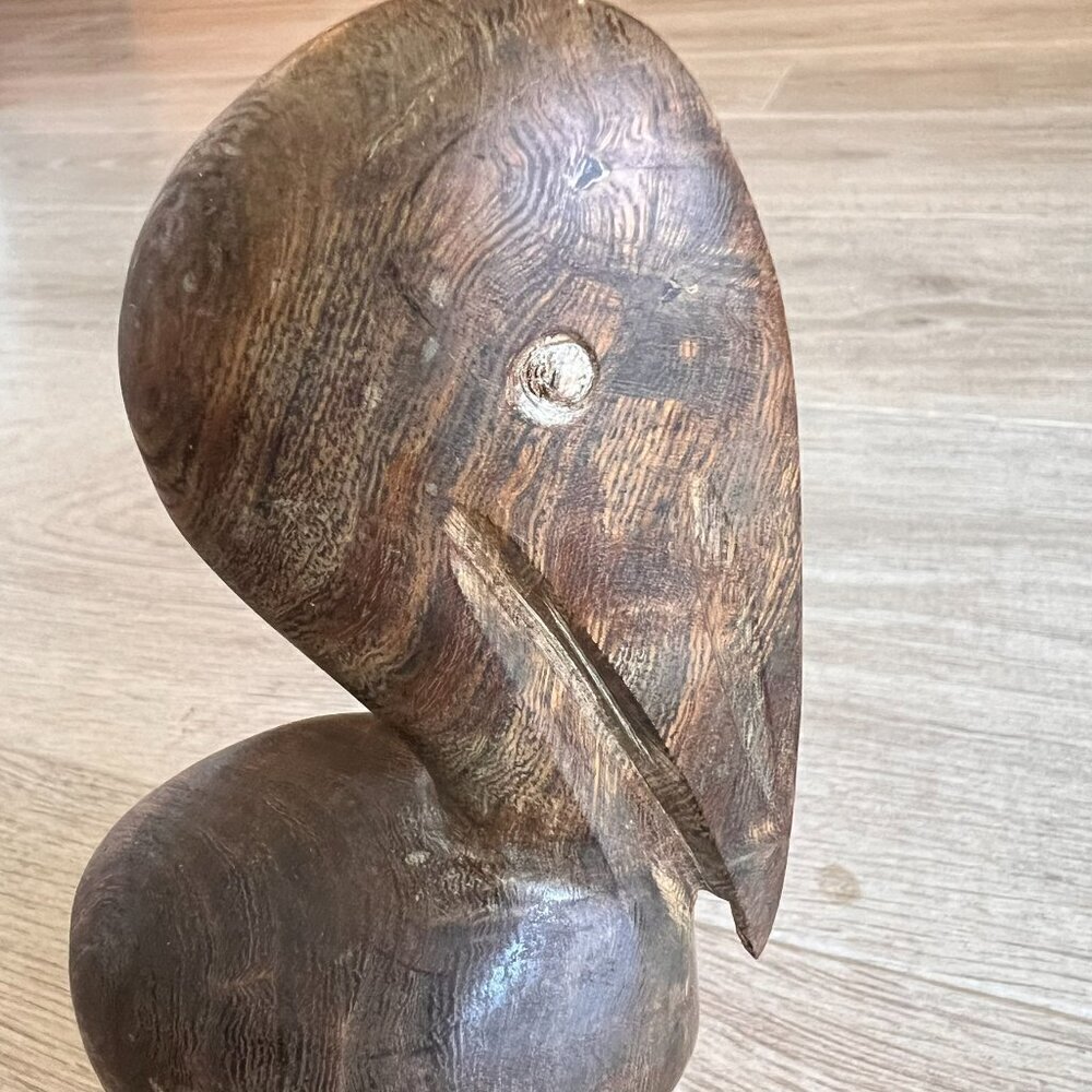 Ironwood Pelican Hand Carved 7 3/4" MCM Collectible Figurine Nautical Decor - Picture 4 of 11